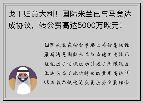 戈丁归意大利！国际米兰已与马竞达成协议，转会费高达5000万欧元！